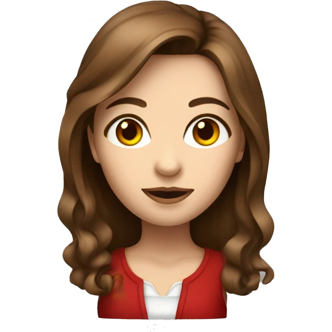 Designer Girl with brown hair and earing Red glass emoji