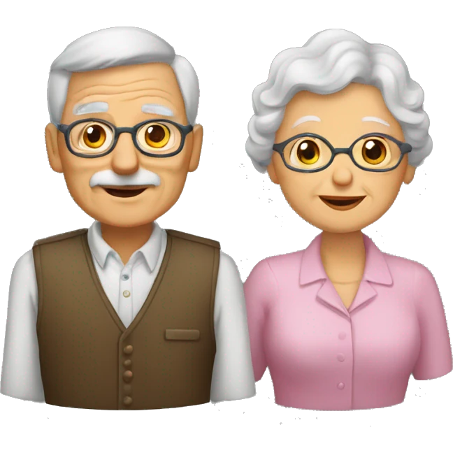 abuelo y abuela pelirroja  emoji