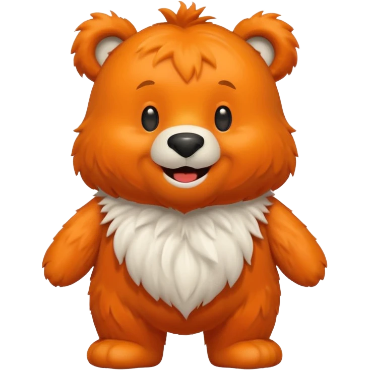 Create a orange friendly bear, make him look like from a kid cartoon and make him smile. Show his whole emoji