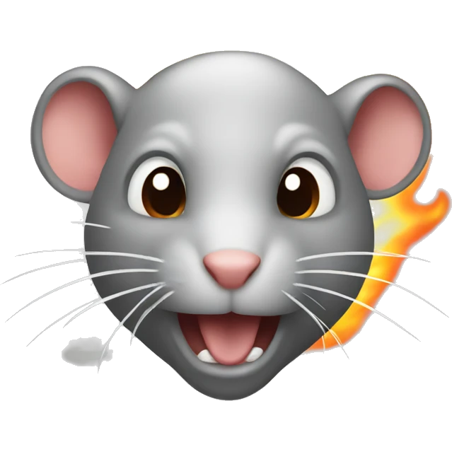 rat with fire on it emoji