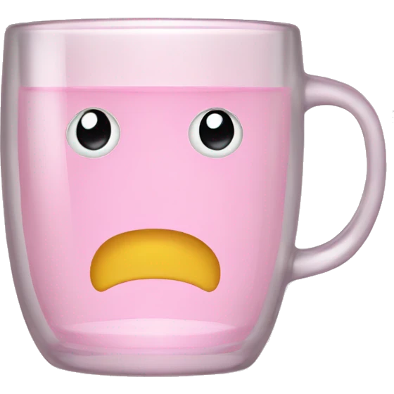 Light pink transparent glass mug emoji