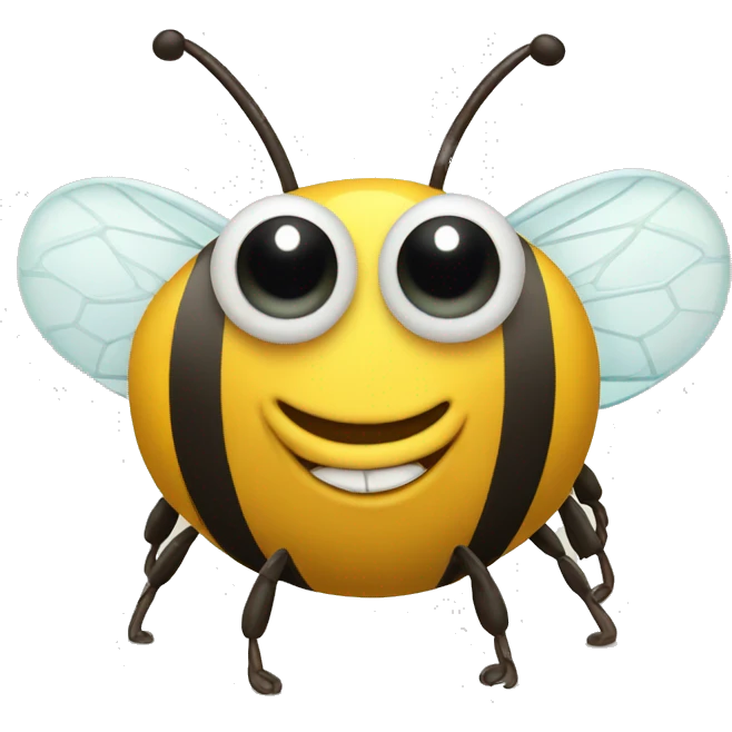 Happy looking bee with big eyes emoji
