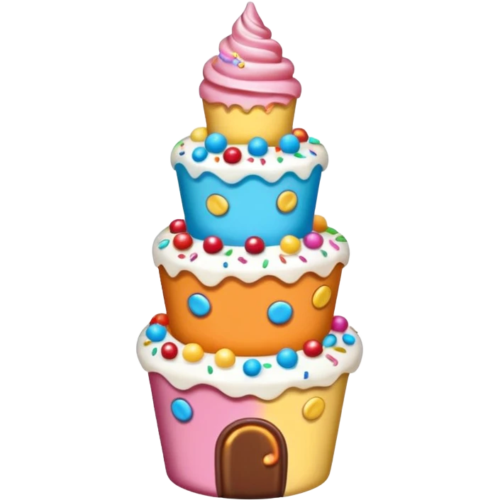 A whimsical tower of mixed treats emoji
