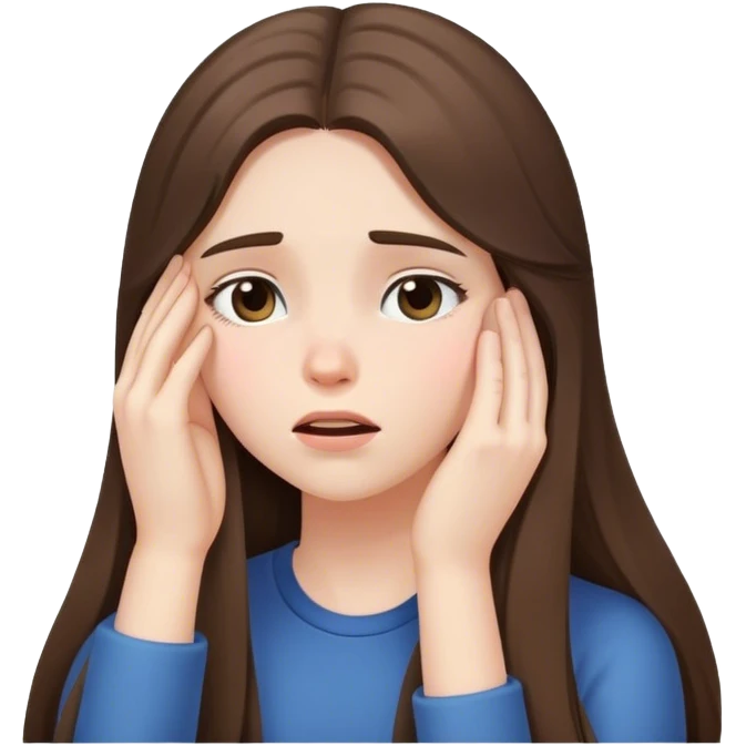 pale brunette girl with long hair face palm emoji