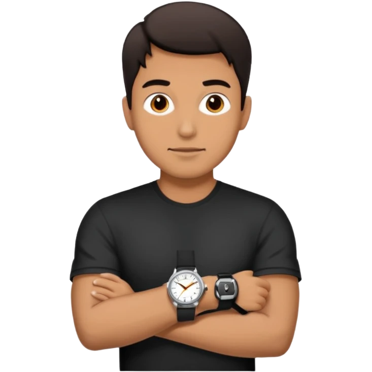man wearing a black strap watch emoji