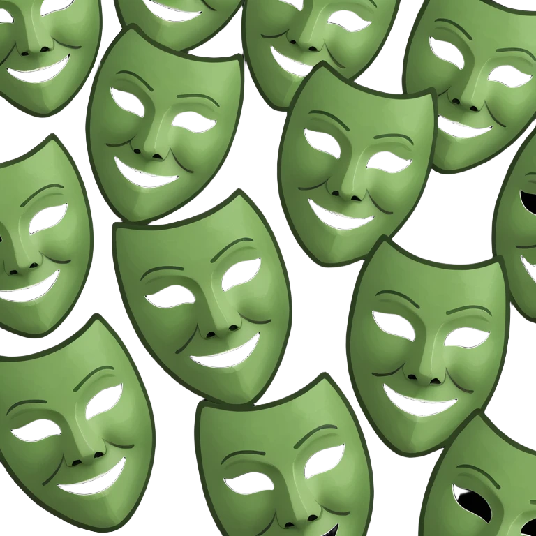 Two Theatre masks in different colors emoji