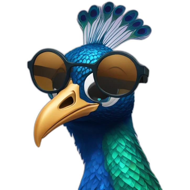 Peacock wearing sunglasses  emoji