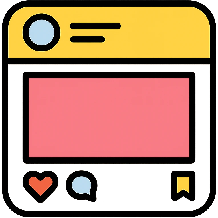 Instagram post icon, simple and recognizable, modern icon style emoji