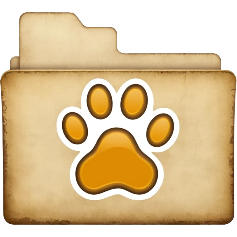 a folder of documents with a pawprint on it emoji