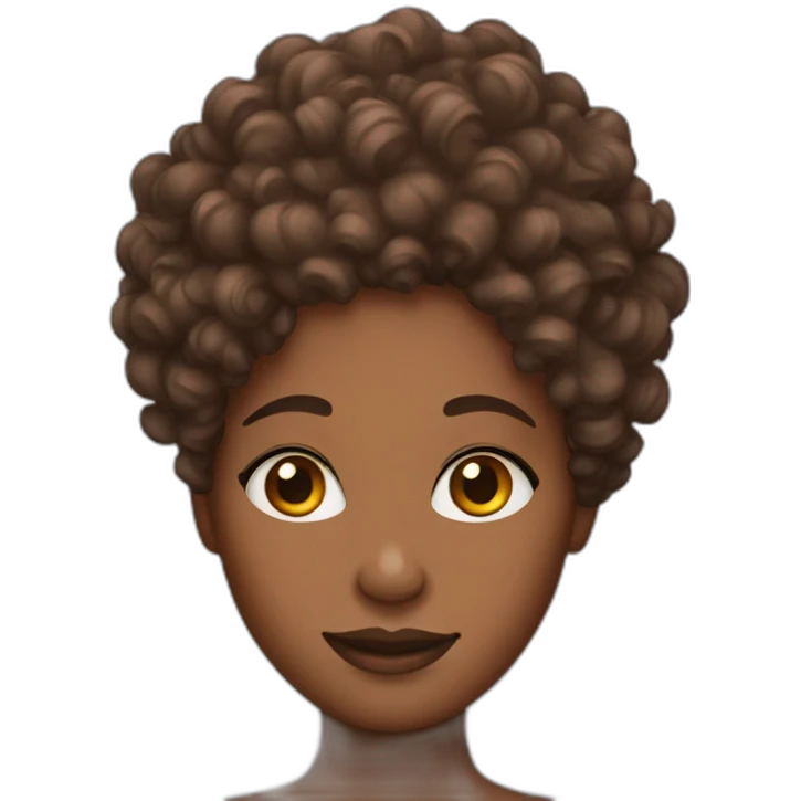 curly hair brown skin lady emoji