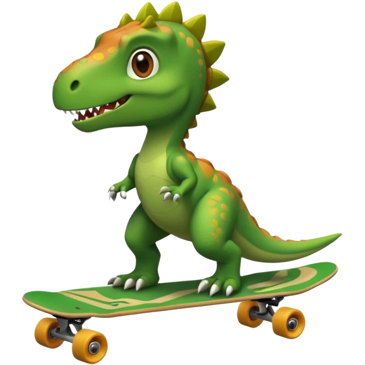 Dinosaur on a skateboard emoji