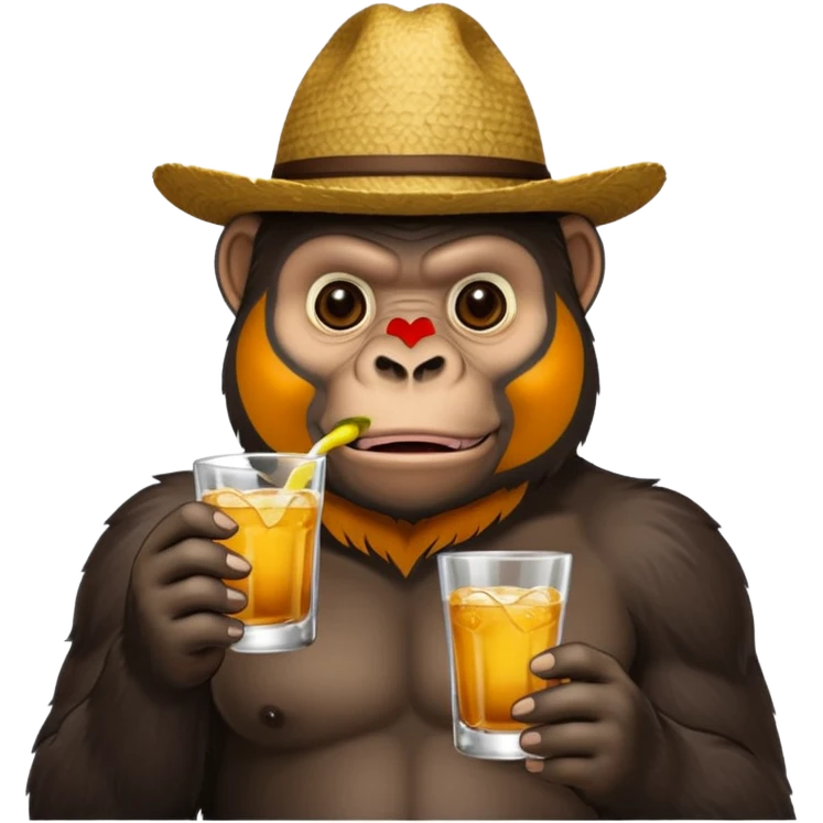Mexican gorilla drinking tequila dobel emoji