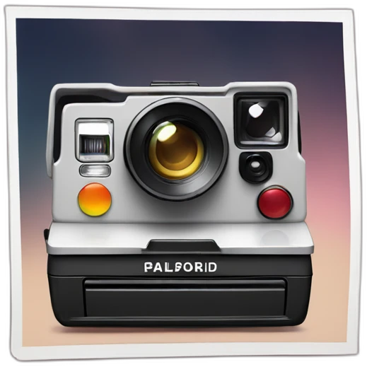Kamera Polaroid dan Kertas Foto emoji