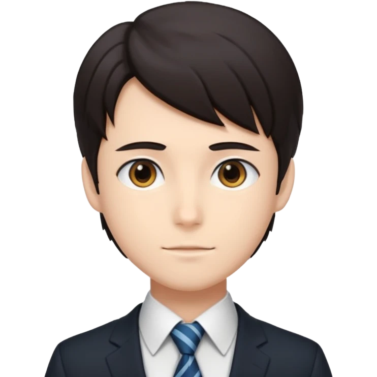 anime with tie, business emoji
