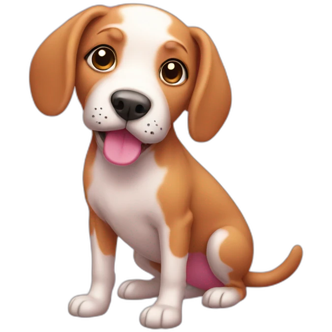 Pink dog emoji