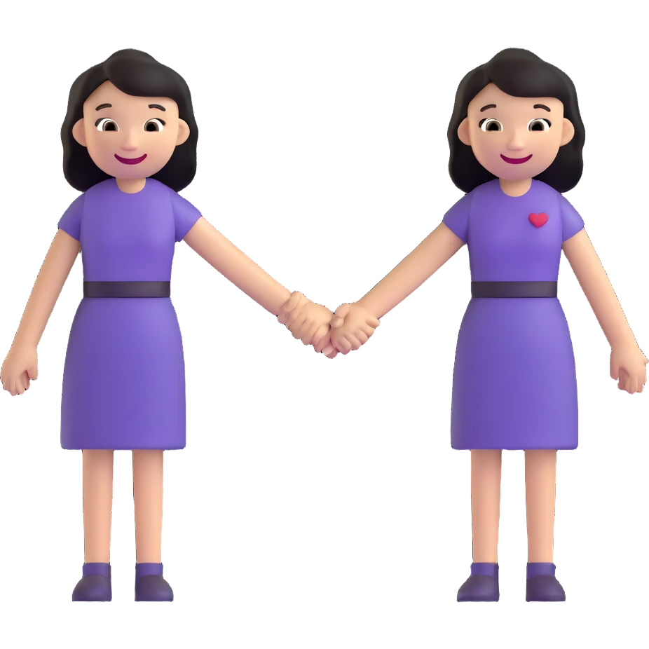 two parents holding hands, smiling emoji