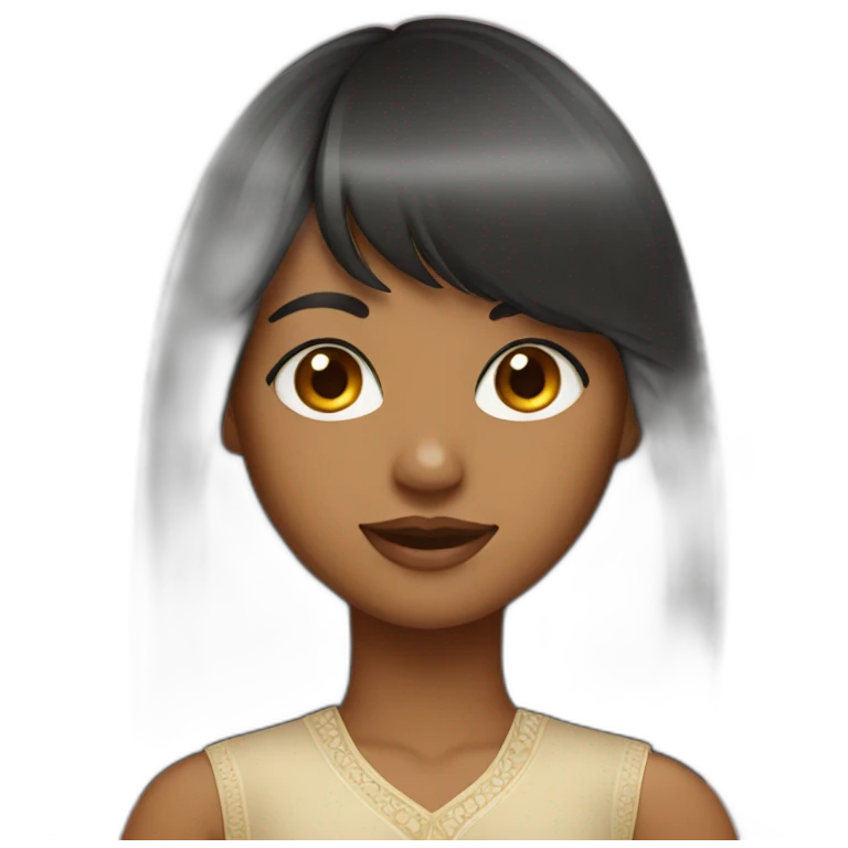 indian girl with bangs hairstyle emoji