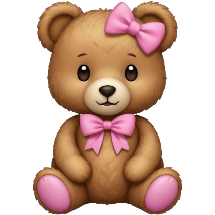 teddy bear with pink bow emoji