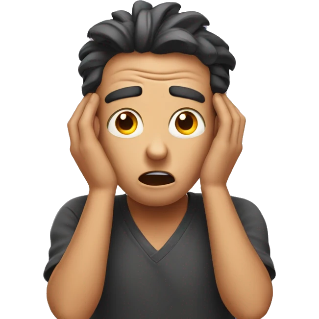 Shocked Guy with his hands around his head emoji