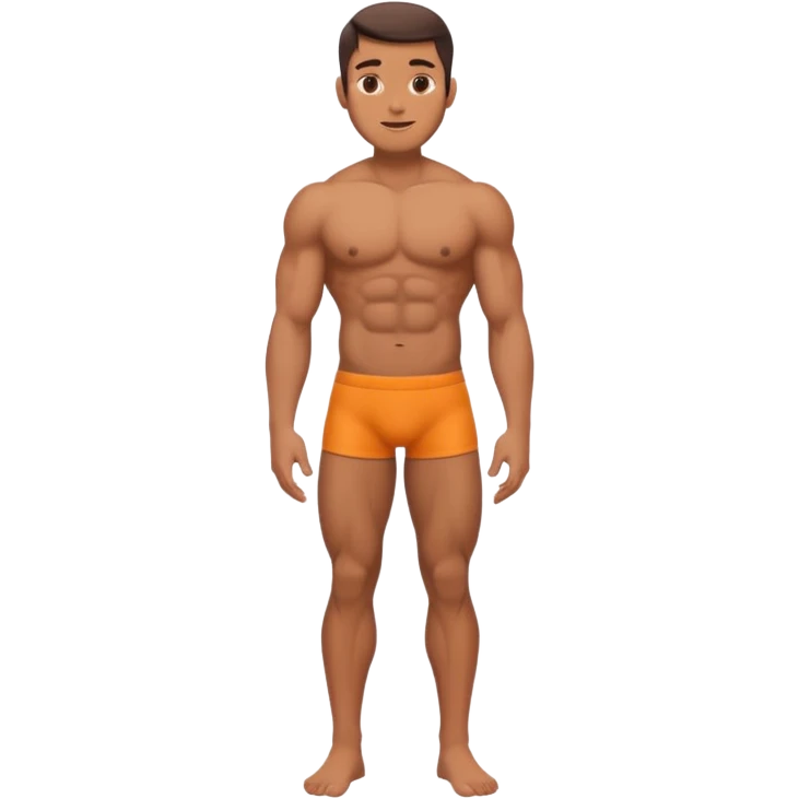 Naked man with penis between legs emoji