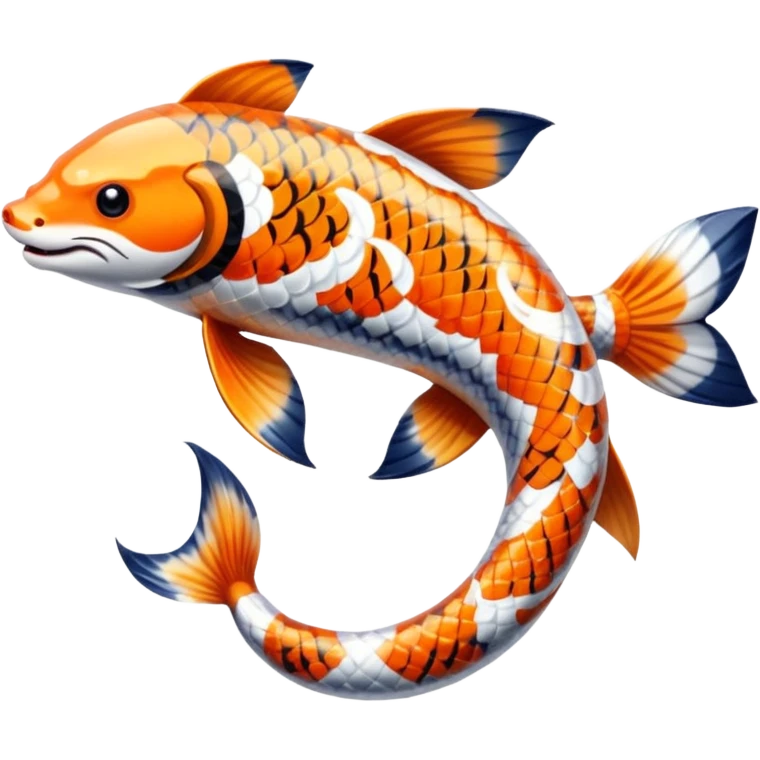 Exotic Tropical Floral Swirl-Patterned Tribal Pretty Asian ornate painted Japanese aesthetic beautiful shiny pretty glossy smooth elegant Koi-Fish-Kitsune-Yokai-animal-creature with tiger stripes on it, 4 legs, a tail emoji