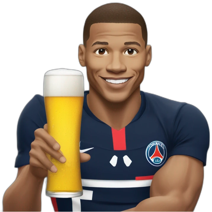 Kilian mbappé qui boit une bière 🍻 emoji