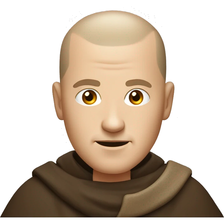 white middle age male human frier monk with buzz cut square jaw emoji