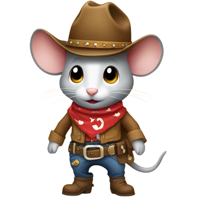 Mouse with cowboy costume  emoji