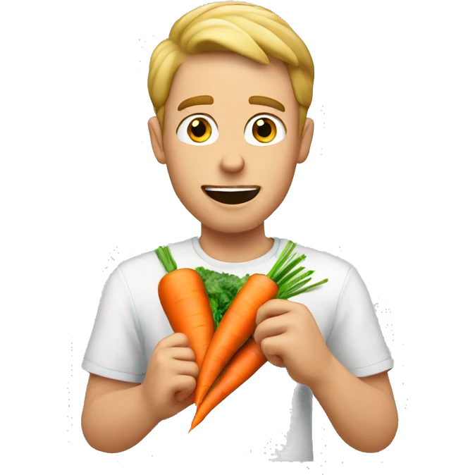 White guy eating carrots  emoji