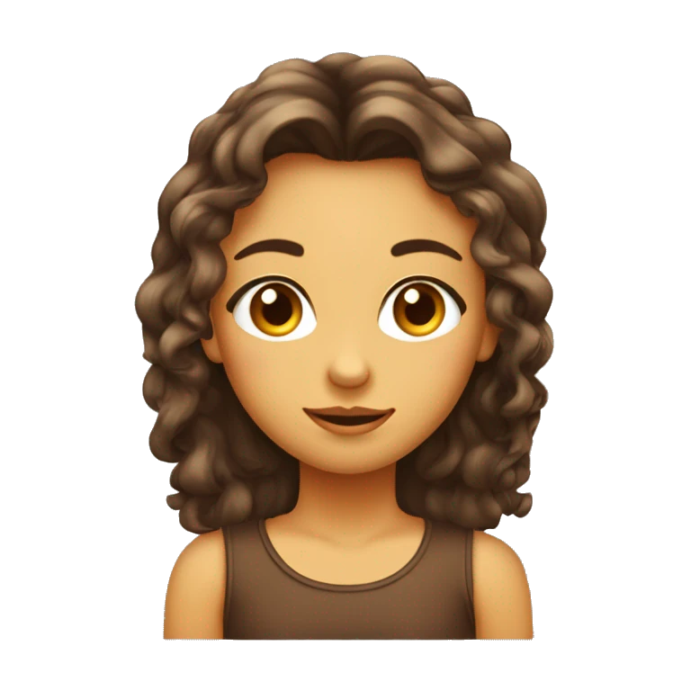 ragazza mulatta con capelli lunghi lisci e occhi marroni  emoji