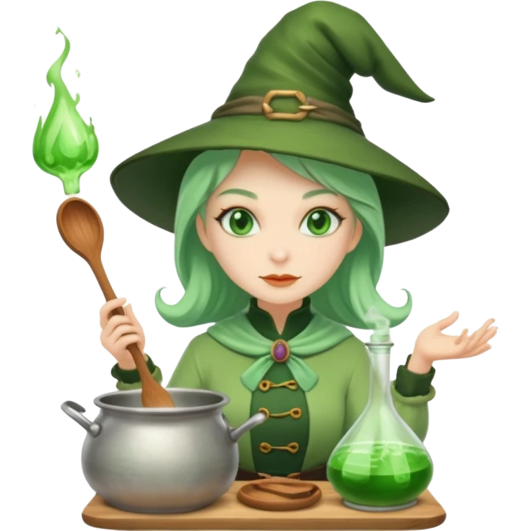 green witch cooking potion emoji