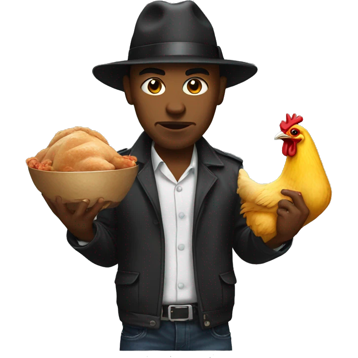 Gangster with chicken emoji