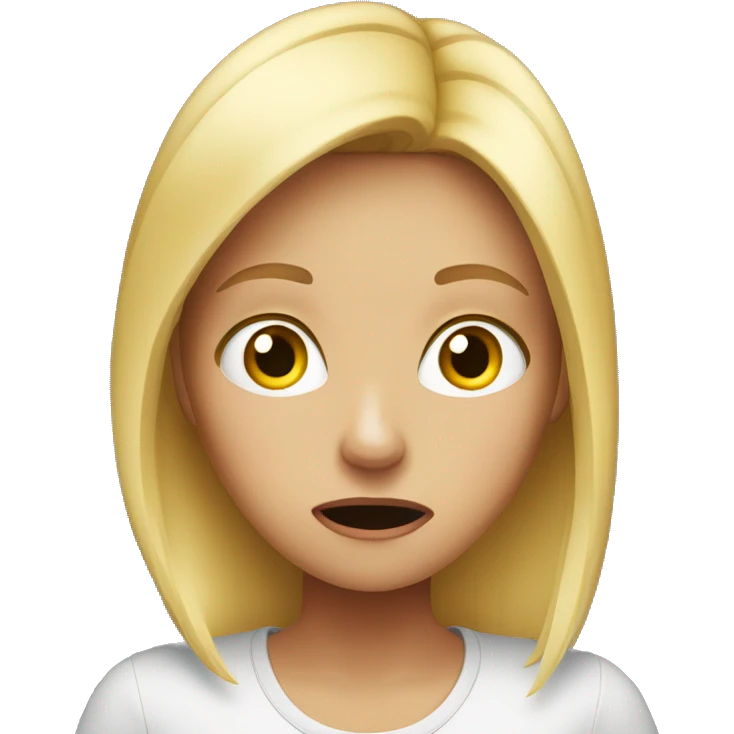 Blonde girl scared emoji