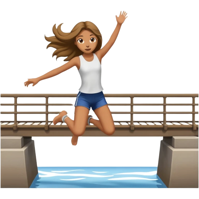 Girl jumping from a bridge emoji