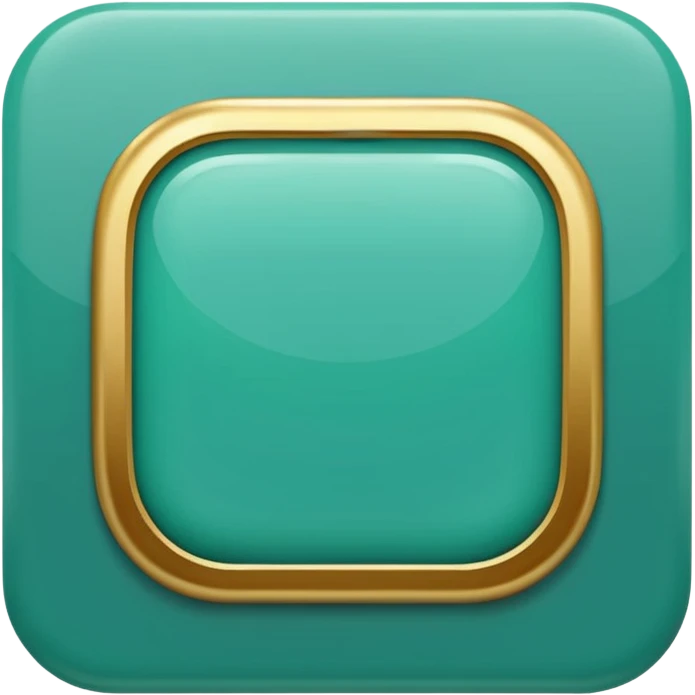 Blank Jade and gold style rounded square icon button emoji