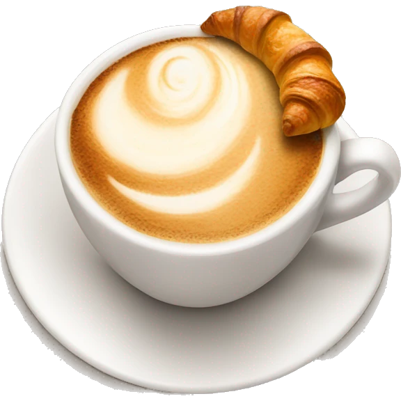 Cup of cappuccino with croissant emoji