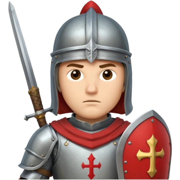A crusader with full armor helmet  emoji