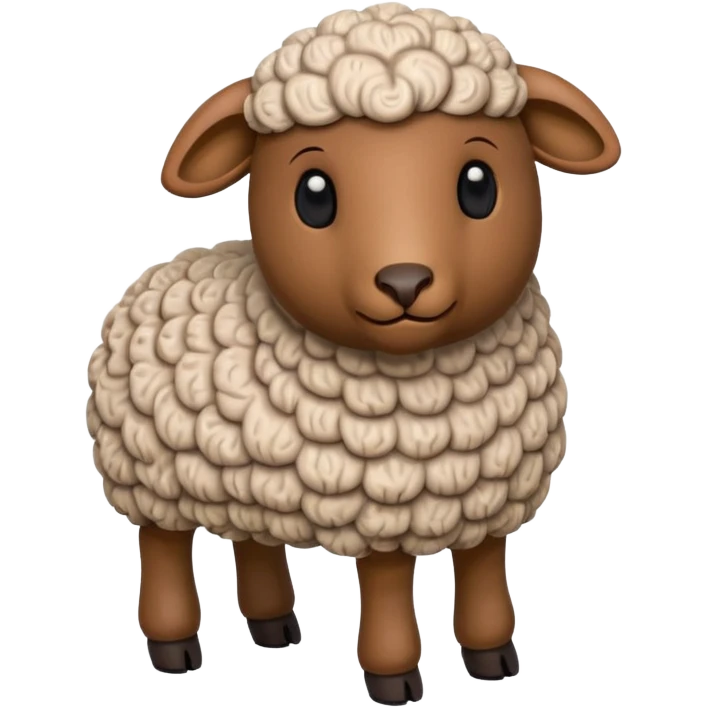 wood carved mini sheep figure emoji