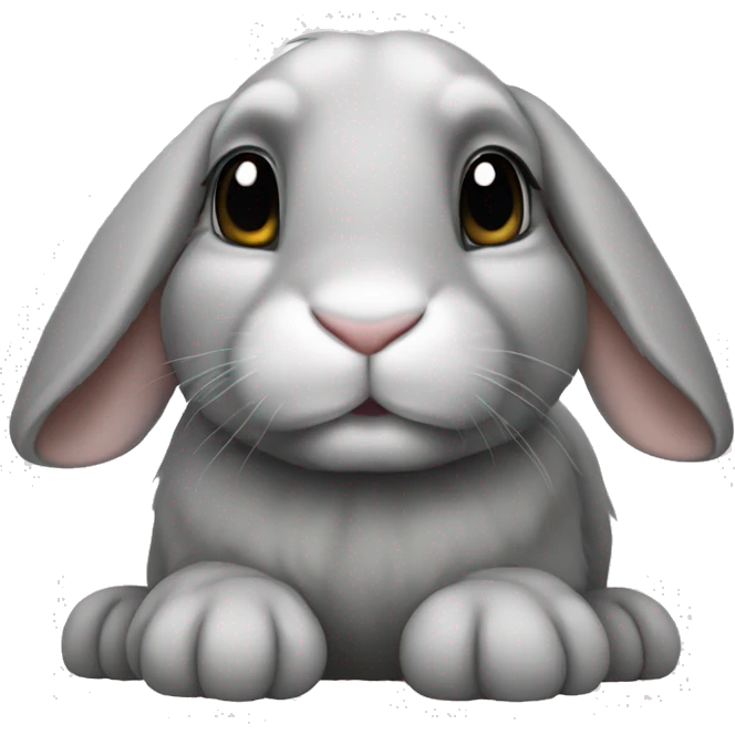 Grey lop rabbit emoji