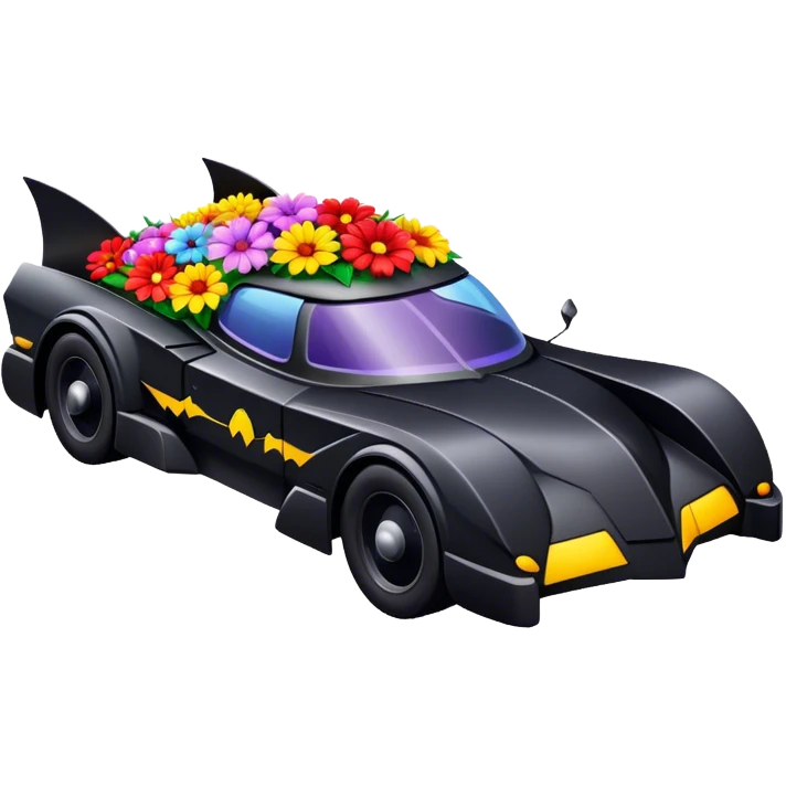 Batmobile full of flowers emoji