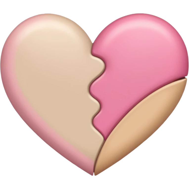 Make a heart with one half being like “🩷” and the other being beige emoji