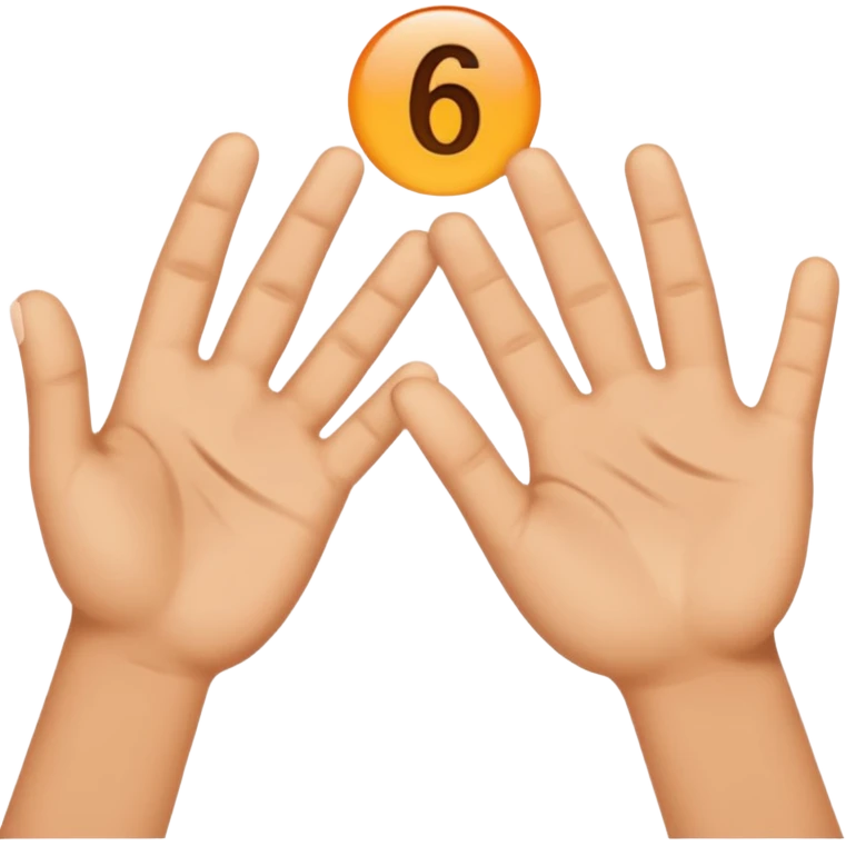 Unas manos con los numeros 6 7 emoji