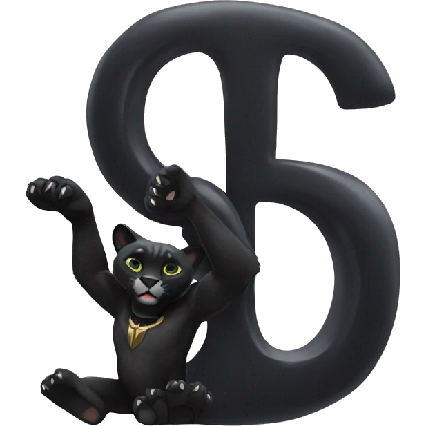 A black panther holding the number 0 in its paws emoji