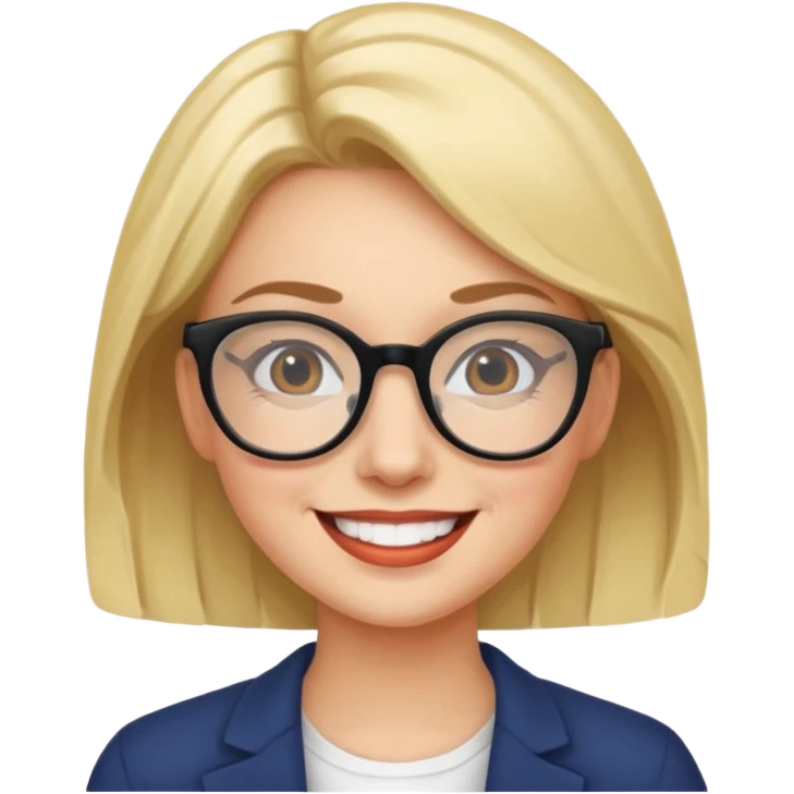 bold and wearing glasess woman emoji