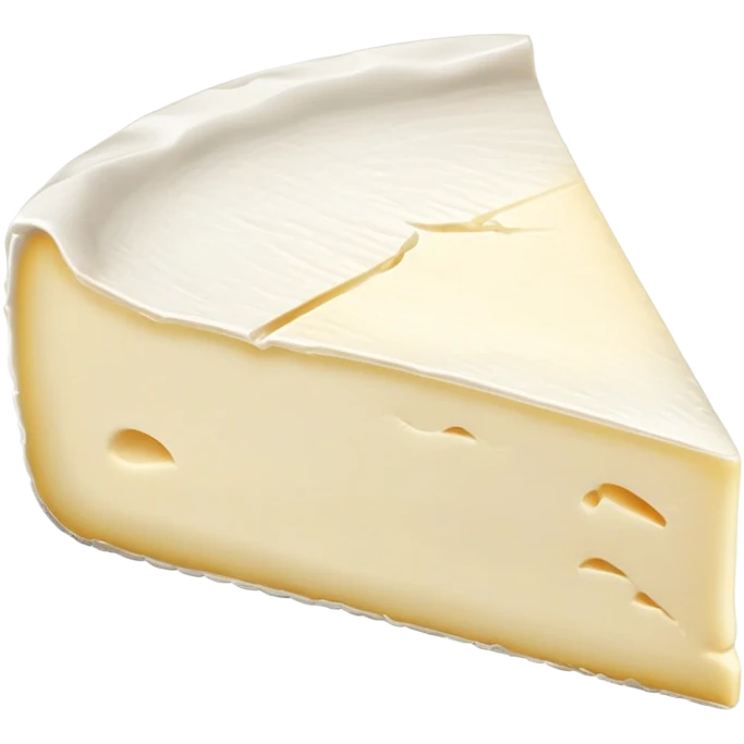 cinematic-realistic-brie-cheese-emoji,-featuring-soft-ripened-cheese-with-a-delicate white rind-rendered-with-lifelike-detail-and-inviting,-natural-lighting emoji