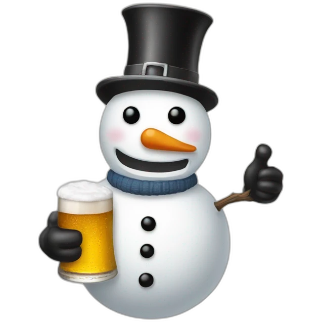 Schneemann mit einem bier emoji