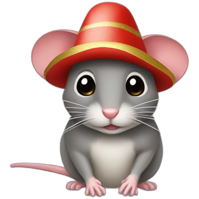 Mouse sombrero Christmas hat emoji