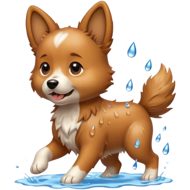 dog shaking off water emoji