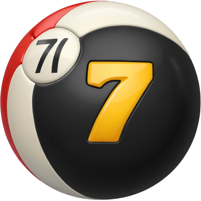 Pool ball back ball with the number 7 on it. emoji