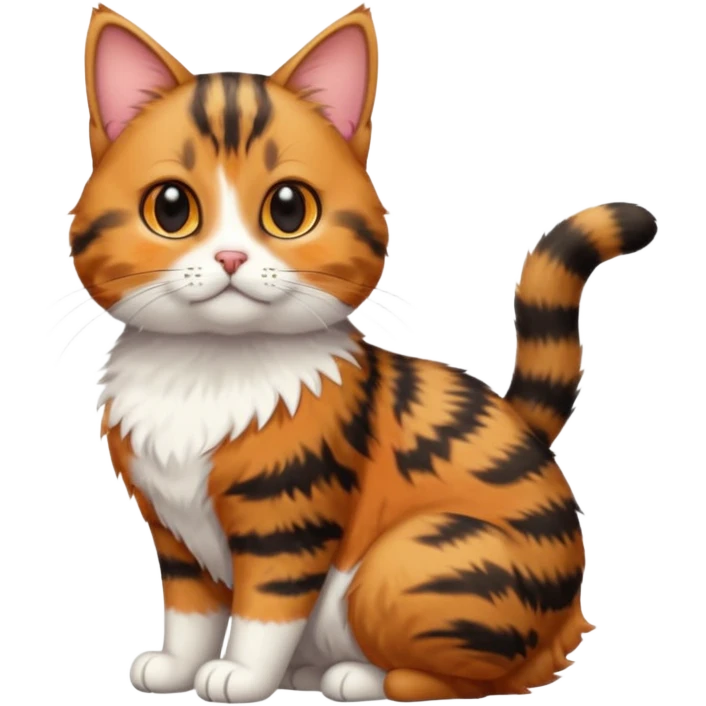 full body torbie cat with small head and short but chubby body emoji